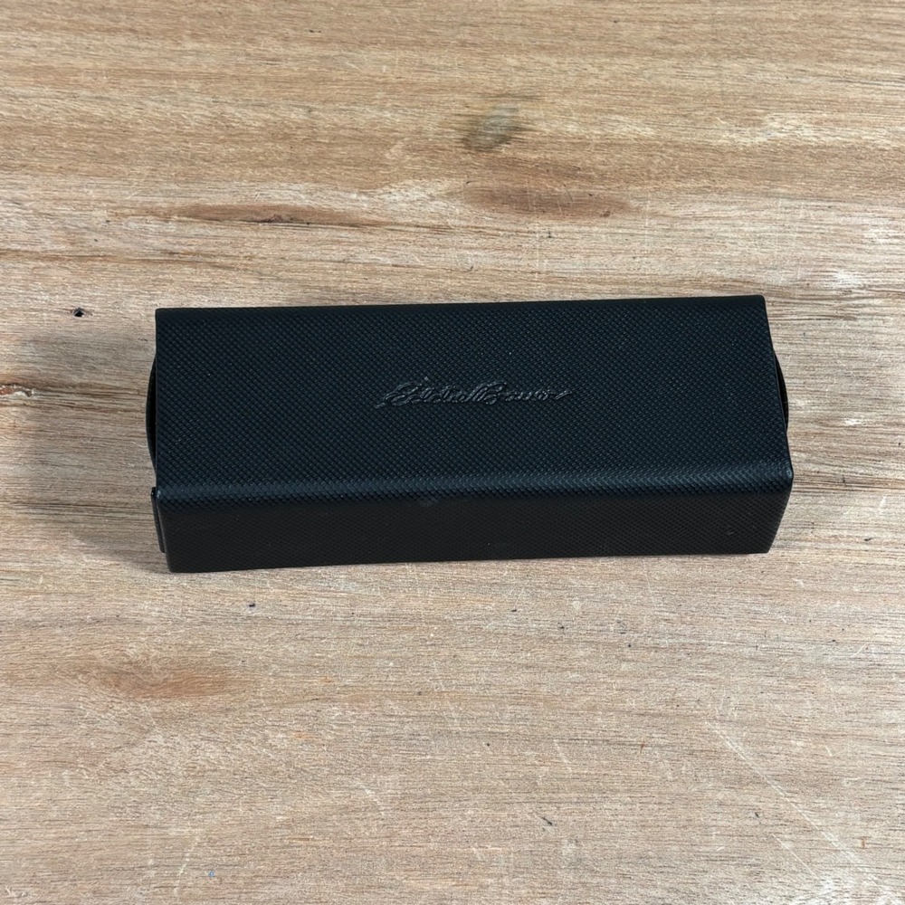 Eddie Bauer Black Textured Hard Shell Eyeglass Case Magnetic Closure
